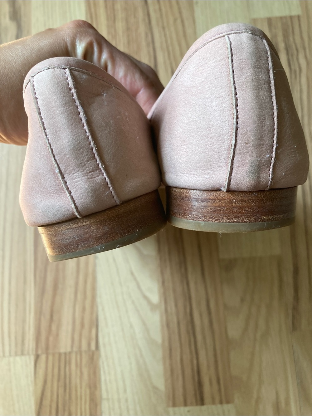 Poppy Barley Blush Modern-Day Mary Jane Suede Flats with Silver Buckle - Picture 5 of 10